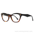 Women Fashion Diamond Acetate Optical Frame Glasses